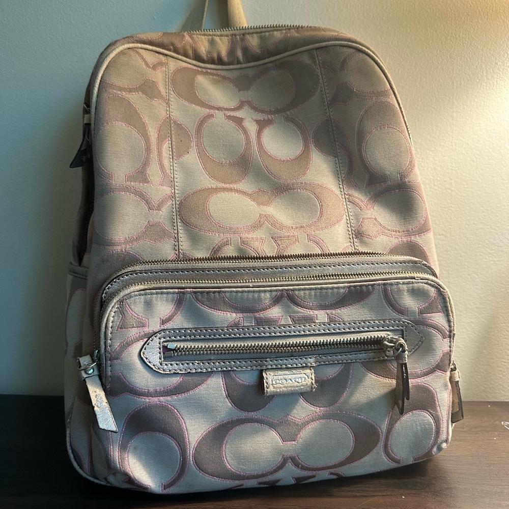 Coach Beige and Pink Backpack